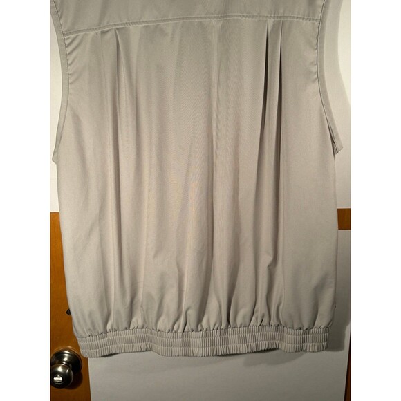 Nike Golf Vest Mens Beige V Neck Pullover Polyester Nylon Zip Pockets Size XL - Picture 9 of 9